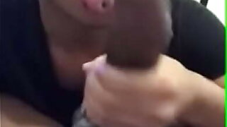 Sucking a big black cock for the first time